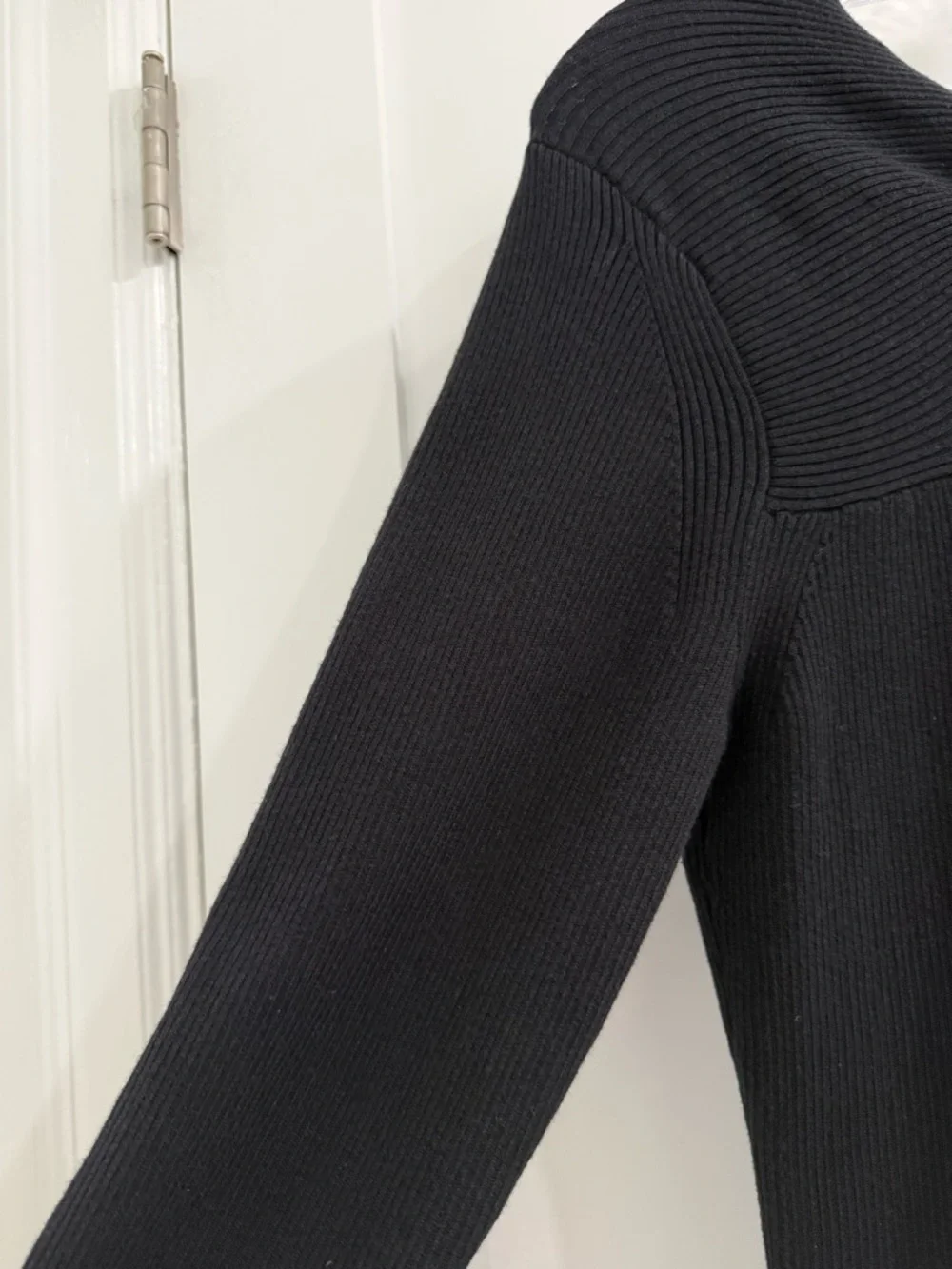 NWT SAMSOE Black ribbed cotton blend Eveley crew neck sweater w/ cut out (read)